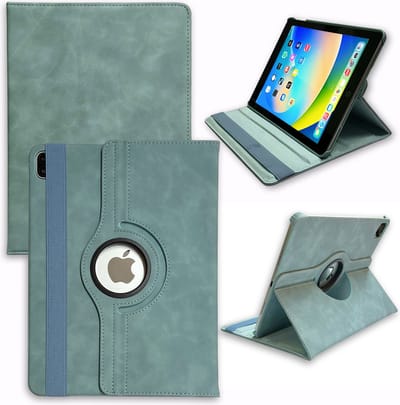 Casemania Hoes Geschikt voor Apple iPad Air 13 inch (2026, M4/2025, M3/2024, M2) - Aque Blue - Draaibare Tablet Book Cover