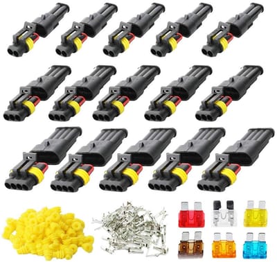 Dailygoods- Elektrische Connector Set - 2/3/4-Pin Plug - Waterdicht - Stofdicht - Geïsoleerd - Inclusief Siliconen Rubber Seals - Autoplug