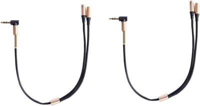 Verloopsnoer Splitter - Audio Splitter - Muziek Delen - Twee Aansluitingen - 33 x 2 x 1 cm - Zwart
