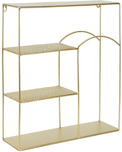 Home Deco Factory Wandplank/wandrek Roma Arte - goud - metaal - 44 x 12 x 45 cm