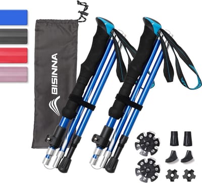 Opvouwbare Aluminium Trekkingstokken - Lichtgewicht Verstelbaar Wandelen en Backpacken (2 stuks)