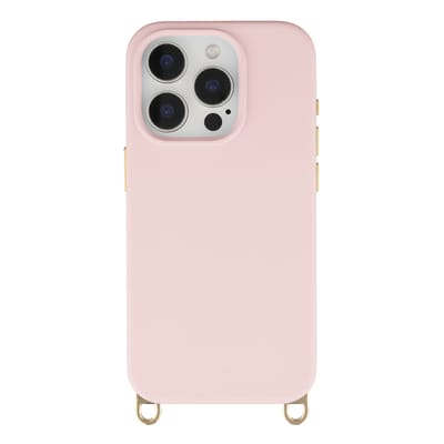 Selencia Hoesje - Geschikt voor iPhone 15 Pro - Rivièra geschikt voor MagSafe Backcover met afneembare haakjes - Sorbet Pink