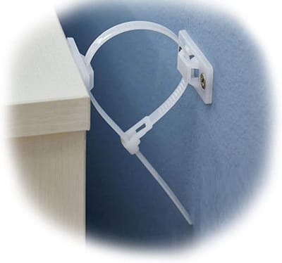 Set van 6 anti-kantel meubelankers geschikt voor aan de muur, inclusief meubelriemen geschikt voor babyveiligheid, aardbevingsbestendig, draagvermogen 150 lb (ca. 68 kg), verstelbare nylon riemen.