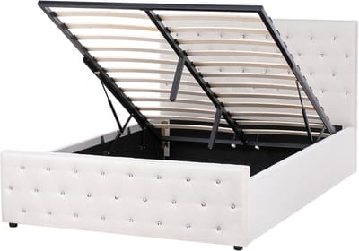 AMIENS - Bed met opbergruimte - Beige - 140 x 200 cm - Polyester
