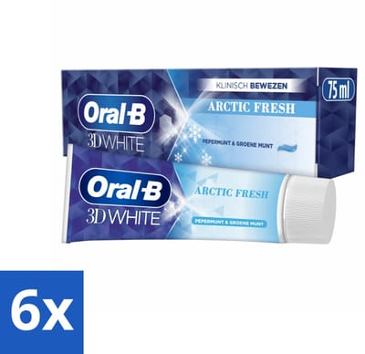 6 x Oral-B Tandpasta 3D White Arctic Fresh 75 ml - Tandpasta - Whitening - Frisse Adem - Glazuur - Tanden Reinigen