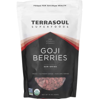 Terrasoul Superfoods, Baies de Goji, Séchées au Soleil, 16 oz (454 g)