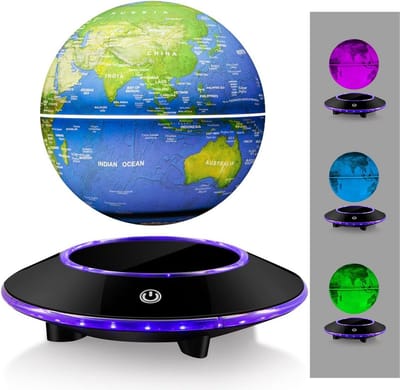 Zwevende Wereldbol - Magnetische Lamp - Decoratie en Educatie - Zweeft en Draait - 360 Graden - Kleurrijk