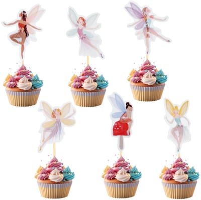 Dailygoods- Taartdecoratie Hoogwaardige Materialen - Taarttopper - Cupcake Toppers - Feestdecoratie - 24 Stuks - Voedselveilig Papier