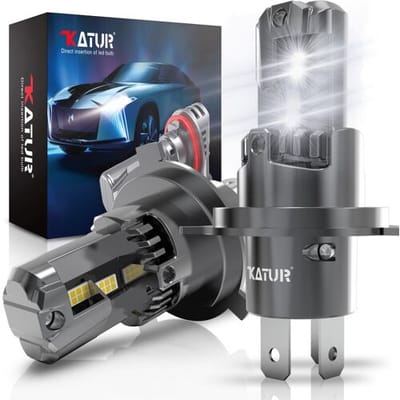 KATUR H4 LED-koplampen, 100W 30000LM 6000K Xenon Wit H4 Koplamp Gloeilamp 1:1 Mini Formaat Plug and Play H4 9003 HB2 Hi/Lo LED-lamp, Verpakking van 2