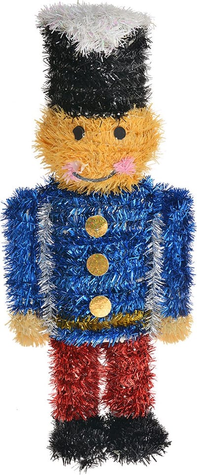 Clayre & Eef Kerstdecoratie Notenkraker 15x7x36 cm Blauw Kunststof
