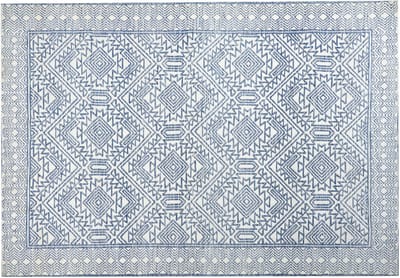 KAWAS - Vloerkleed - Blauw/Wit - 160 x 230 cm - Polyester