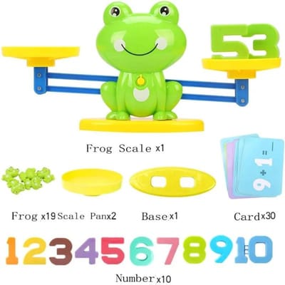 Jeu de Mathématiques Jouet Préscolaires Grenouille Balance Comptage Jouets pour Garçons & Filles Jouet Éducatif Chiffres Cadeau Amusant pour Enfants Apprentissage STEM vert