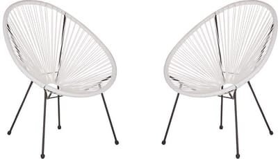 ACAPULCO II - Tuinstoel set van 2 - Wit - PE rotan
