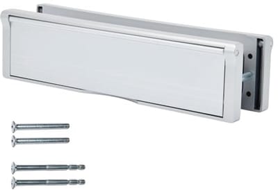 Keypak 10" (27cm) Deurbrievenbus - Verstelbare brievenbus voor UPVC composiet houten deuren (zilver/satijn geanodiseerd aluminium, 40-80 mm)