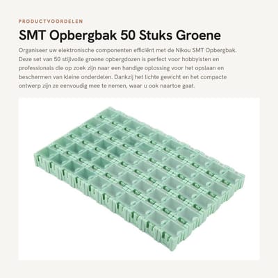Dailygoods - SMT Opbergbak - 50 Stuks Groene SMD Container voor Elektronische Componenten