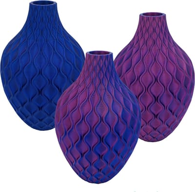 Ophira moderne vaas – Decoratieve vaas - Blauw / Paars - 3d geprinte vaas – geschikt voor droogbloemen - 20CM