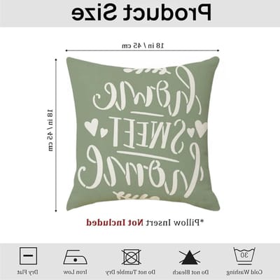 Set van 4 Lichtgroene Getextureerde Patchwork Kussenhoezen voor Bank en Stoelen, Ideaal voor Slaapkamer en Thuiswerk, 45x45cm