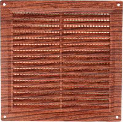 Vierkant kunststoffen ventilatierooster met muggennet voor afvoerlucht - Geschikt voor keuken- en badkamerplafonds 200 x 200 mm