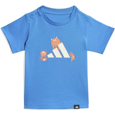 Adidas Tiro_nster Graphic T-shirt Met Korte Mouwen Blauw 12-18 Months Kinderen