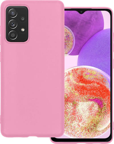 Hoesje Geschikt voor Samsung Galaxy A23 - Sterk & Shockproof - Hoes Cover - Siliconen Case - Lichtroze