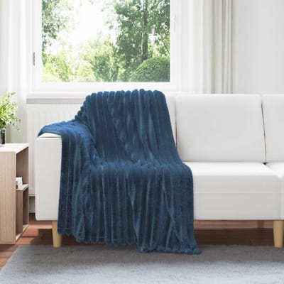 vidaXL - plaid - Marineblauw - 150 - x - 130 - cm - 0.45 - kg - Fleece
