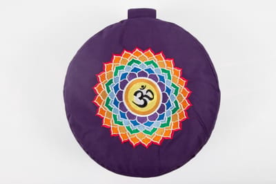 Om Namaste Ronde Meditatiekussen Chakra Collection - Paars 7e Chakra