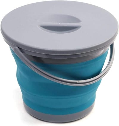 Opvouwbare Emmer - Draagbare Bak - Auto Wassen - Met Deksel - 5 Liter - Blauw