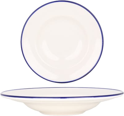 Rinart Pastabord - Blue Edge - Porselein - 27 cm (400cc) - set van 2