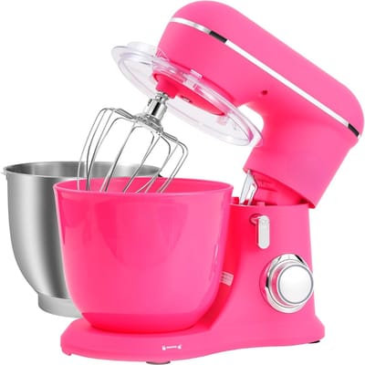 TIM® Mixer met mengkom - Mixer - Mixer met mengkom keukenmachine - donkerroze - ‎22cm x 36cm x 33cm; 4.25 kg