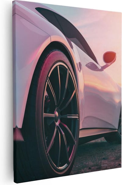 Artaza Canvas Schilderij Auto - 80x100 cm - Groot - Wanddecoratie Sportauto - Muurdecoratie Woonkamer - Kamer Accessoires Mancave