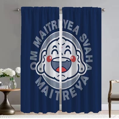 Maitreya Verduisteringsgordijnen 2 Stuks Gordijnen voor Slaapkamer Jaloezieën Raamgordijn Halloween Decoratie Woonkamer Gordijn Keuken W50xH70cmx2pcs-CL blue