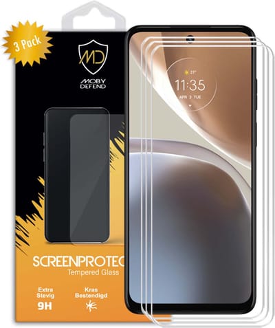 3-Pack MobyDefend Screenprotectors - Geschikt voor Motorola Moto G32 - Case-Friendly Screensaver - Gehard Glas