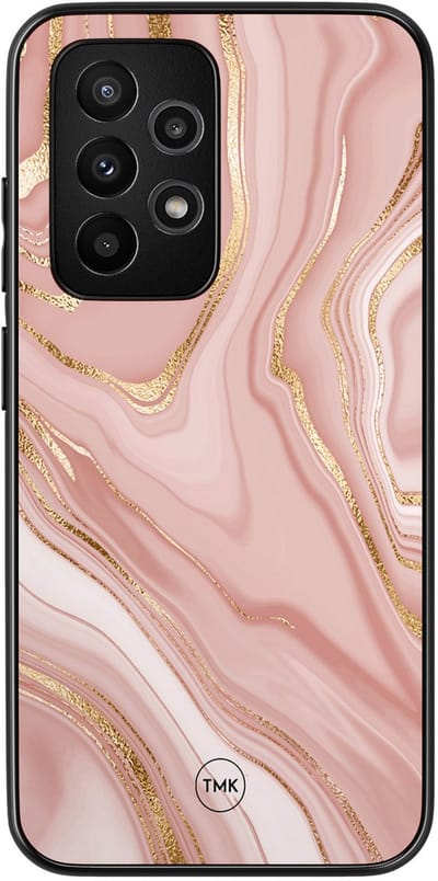 Hoesje geschikt voor Samsung Galaxy A53 - Rose marble - Rood - TPU case - Zebraprint - Hardcase zwart telefoonhoesje