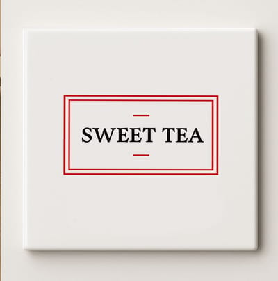 Sweet Tea Tegel – 15x15cm Minimalistische Keramische Wanddecoratie | Elegante Keukendecoratie & Cadeau voor Theeliefhebbers