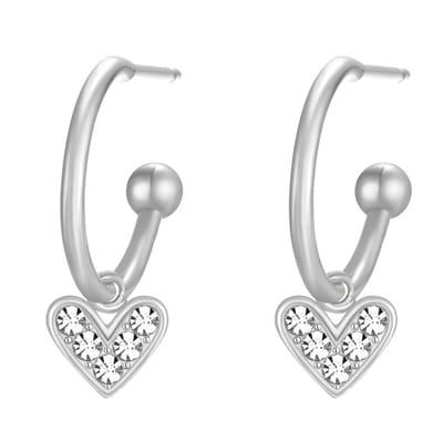 Oorbellen Hart - RVS - 12x20 mm - Zilverkleurig – valentijn – cadeau