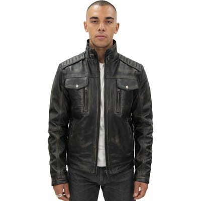 Heren vintage leren bikerjack-Kaapstad