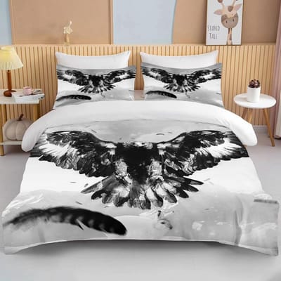 10 Maten Mannelijke Adelaar Beddengoed Set Dekbedovertrek Bed Set Dekbedovertrek Kussensloop King Queen Maat Beddengoed Set Voor Kind Cadeau EU single(135x200cm)