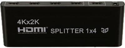Eisenz HDMI Splitter 1x4 – 4K UHD 3D – HDMI Verdeeldoos – Ondersteunt 1080p & 3840x2160 – RoHS & HDCP – Zwart