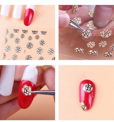 Frezarkowo - Lente/Zomer Bloemenpatroon - Zelfklevende Nagelstickers - 9,5 x 6,5 cm