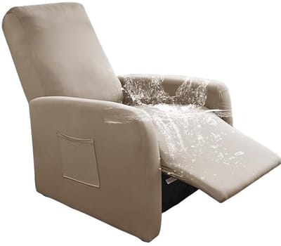 Stretchhoes voor relaxstoel, complete stoelbeschermer, stretch relaxstoelhoezen, 4 stuks, waterdicht, spatwaterdicht, elastische stoelhoes voor televisiestoel, ligstoel, stoel (camel)