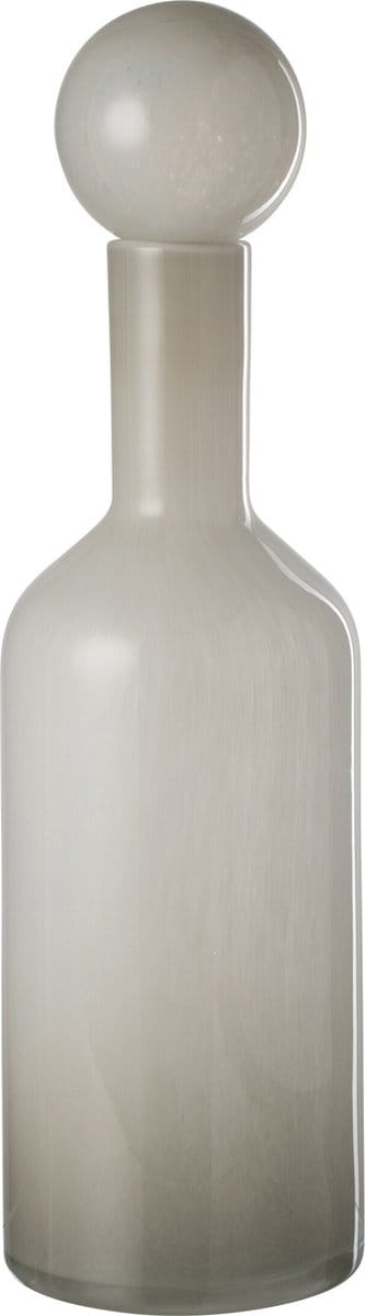 J-Line vaas fles + stop Effen - glas - wit - small