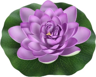 Drijvende kunst waterlelie bloemen - paars - D18 cm - Vijver decoratie - Nep bloemen - Waterlelies