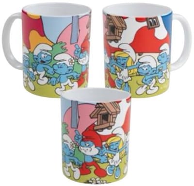 Smurfenmok - De smurfen in rij - De smurfen - 320 ML - 1 mok