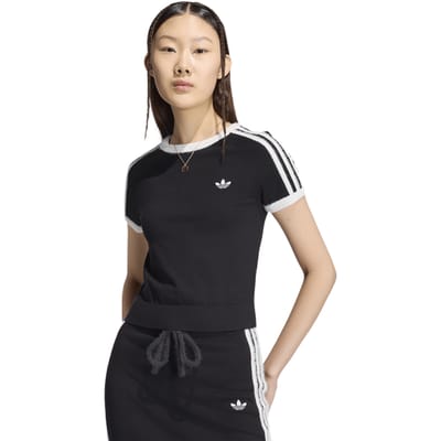 Adidas Knitted T-shirt T-shirts Dames - Zwart - Maat XXL (50-52) - Katoen Canvas