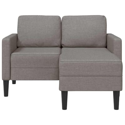 vidaXL - 2-zitsbank - met - ligstoel - L-vormig - taupe - 125 - cm - stof