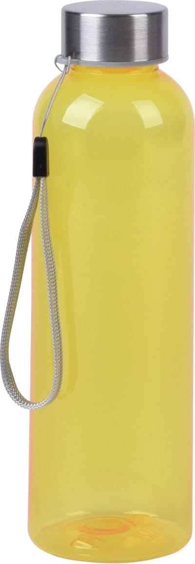 Bellatio Design Waterfles / drinkfles / sport bidon Olympic - geel - kunststof - 500 ml - rvs schroefdop