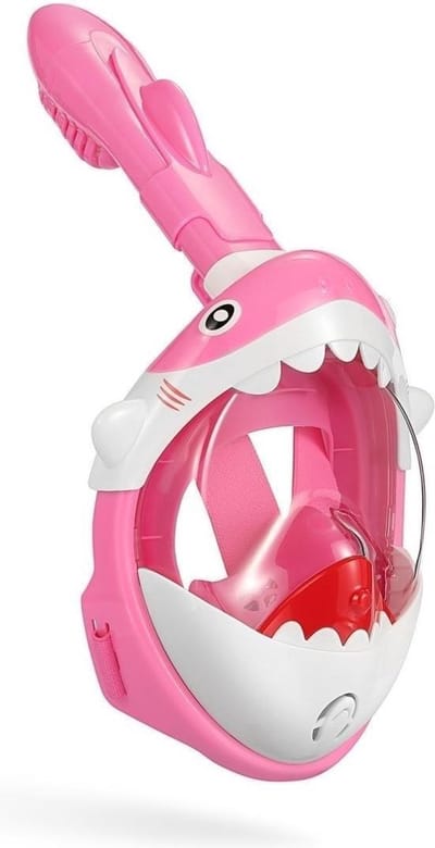 Atlantis Shark Snorkelmasker - Snorkel - Duikbril - Snorkelset - Full Face Masker - Kinderen - Roze