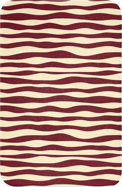 WC mat 40x60 cm - Antislip - Golven - Rood - Patroon - Crème - Toiletmat - Vloermat - Douchemat - Toilet tapijt - Toiletmatten