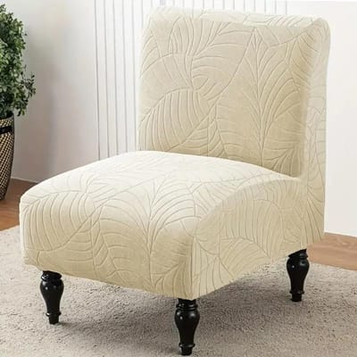 Effen Kleur Jacquard Accent Armloze Stoelhoes Enkele Bankhoezen Stretch Stoelhoezen Elastische Bankbeschermhoes Huis