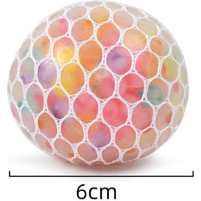 De Regenboog Kralen Drukverminderende Bal Squishy Fidget Speelgoed Grappige Stressverlichter Drukverminderende Requisiet voor Kinderen en Volwassenen beige